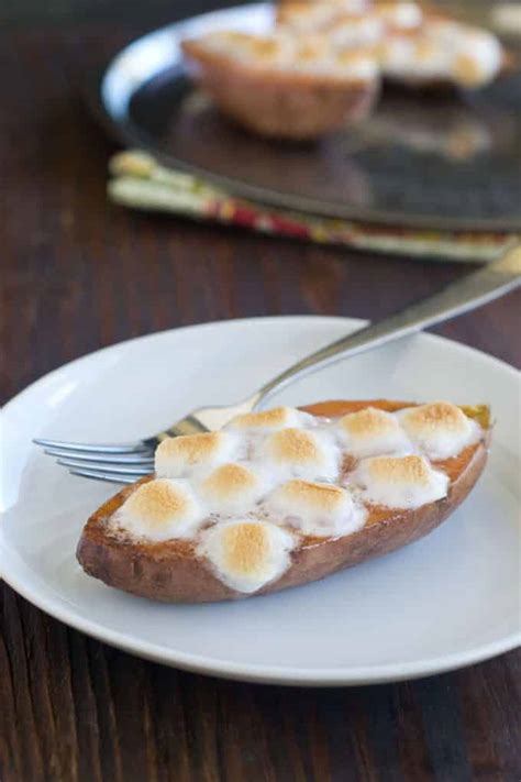 baked-sweet-potatoes-with-marshmallows-thecookful image
