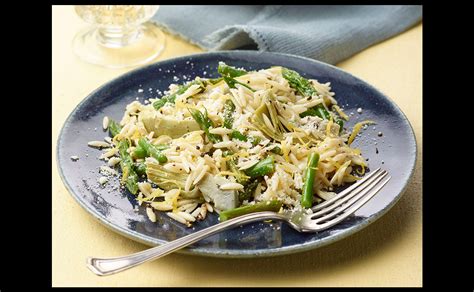 orzo-with-lemon-artichokes-and-asparagus image