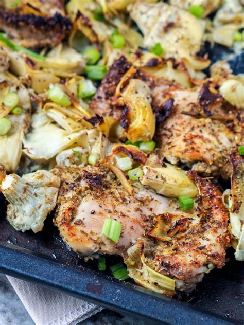 broiled-chicken-thighs-with-artichoke-and-garlic image