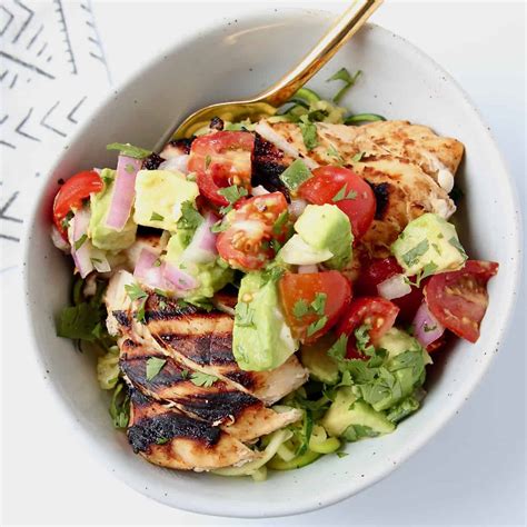 chipotle-grilled-chicken-zoodle-bowls-with-avocado image
