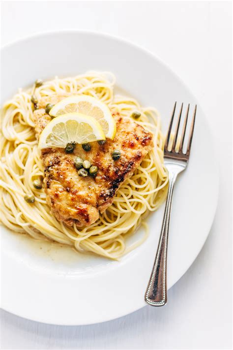 lemon-chicken-piccata-with-angel-hair-pasta-food image