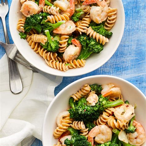 shrimp-broccoli-pasta-recipe-eatingwell image