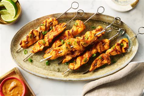 chicken-satay-skewers-with-dipping-sauce image