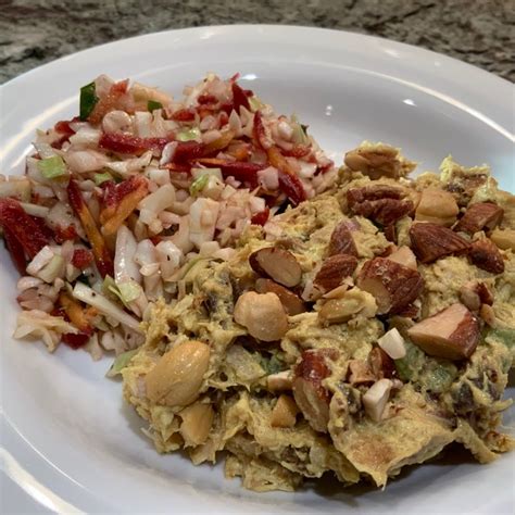 curried-chicken-salad-with-nuts-and-dried-fruit-the image