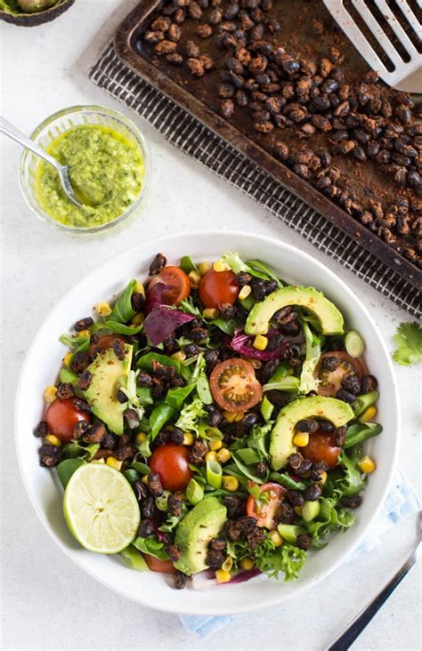 roasted-black-bean-taco-salad-easy-cheesy-vegetarian image