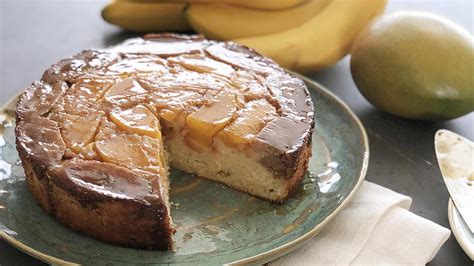 upside-down-banana-mango-cake-recipe-rachael-ray image