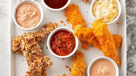 mix-and-match-baked-chicken-fingers-and-dipping-sauces image
