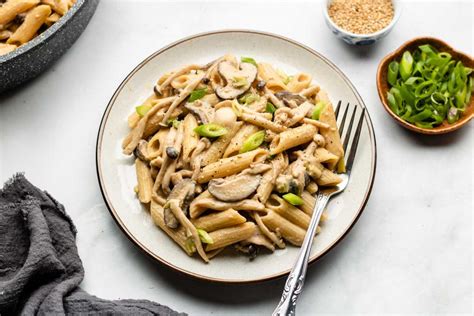 one-pot-creamy-miso-mushroom-pasta-vegan image