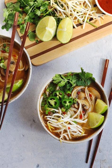 30-minute-quick-and-easy-vegan-pho-recipe-rhubarbarians image