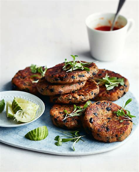 sweet-potato-and-black-bean-fritters-recipe-healthy image