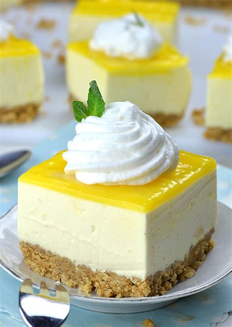 no-bake-lemon-cheesecake-bars-omg-chocolate image