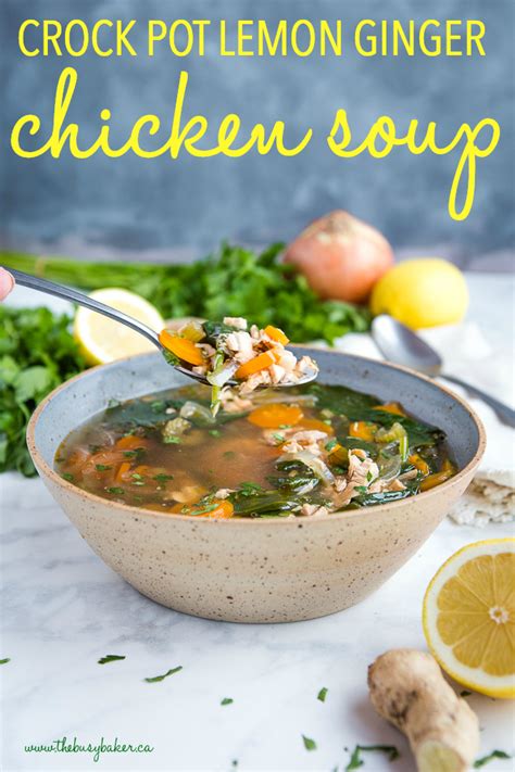 crock-pot-lemon-ginger-chicken-soup-the-busy-baker image