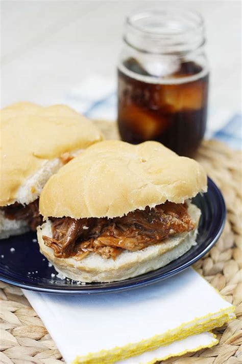 root-beer-pulled-pork-sandwiches-mostly-homemade-mom image