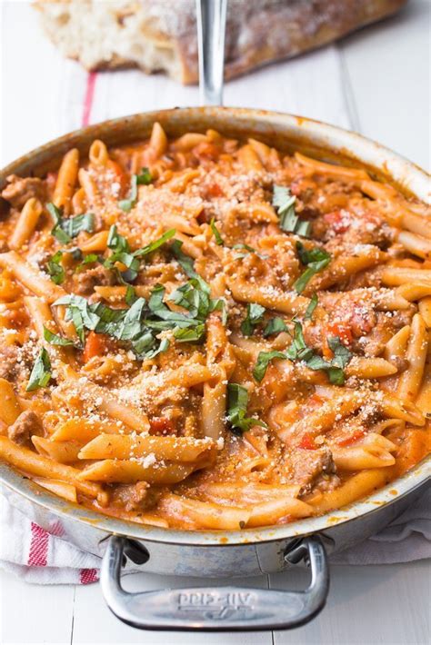 one-pot-creamy-sausage-pasta-with-recipe-video image