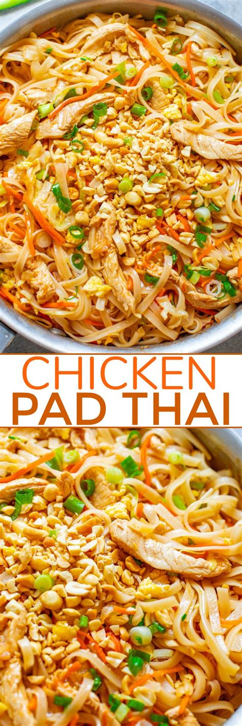chicken-pad-thai-easy-20-minute-recipe-averie image