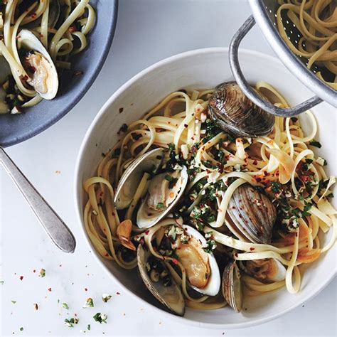 linguine-and-clams-with-almonds-and-herbs image