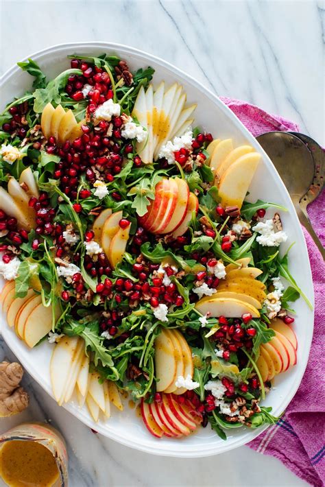 pomegranate-pear-green-salad-with-ginger-dressing image
