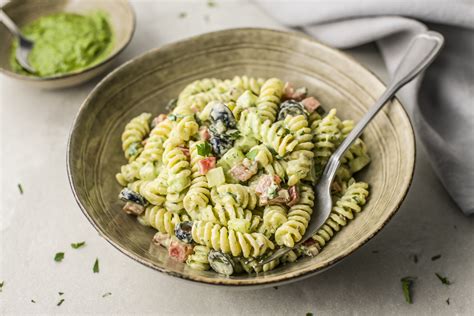 garden-pesto-pasta-salad-recipe-with-rotini-the image