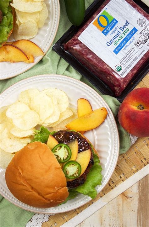 peach-glazed-blue-cheese-burgers-with-honey image