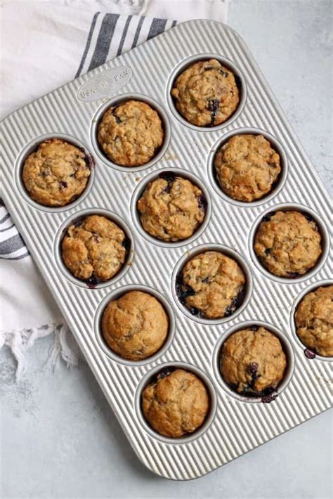 fluffy-vegan-blueberry-banana-muffins-hummusapien image