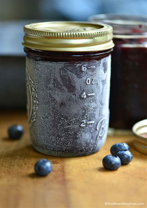 easy-blueberry-freezer-jam-recipe-she-wears-many image