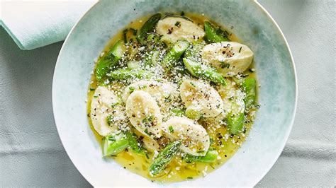 ricotta-dumplings-with-asparagus-and-green-garlic image