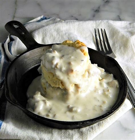 classic-biscuits-sausage-gravy-frugal-hausfrau image