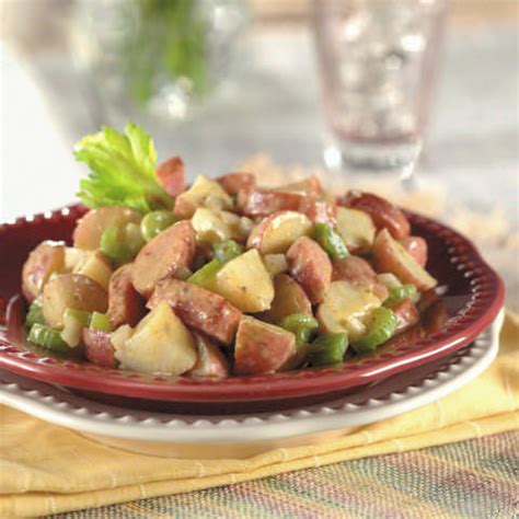 german-potato-salad-with-grilled-sausage-food-channel image