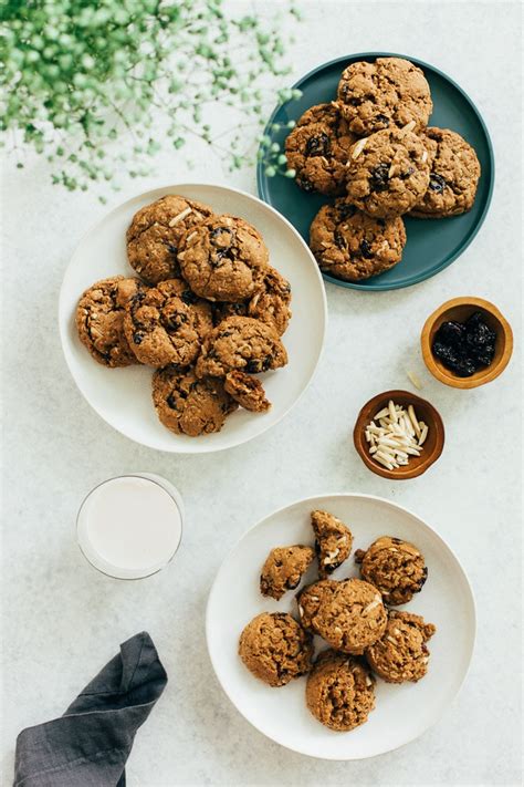 vegan-oatmeal-cherry-almond-cookies-blissful-basil image