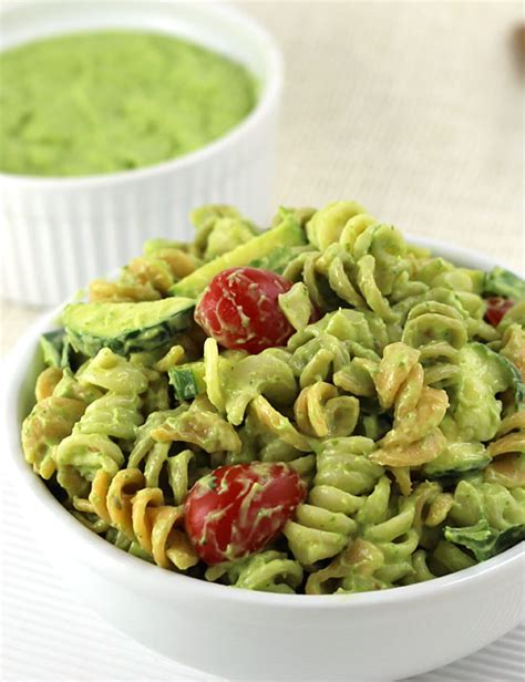 avocado-pasta-salad-with-tomato-and-creamy-cilantro image