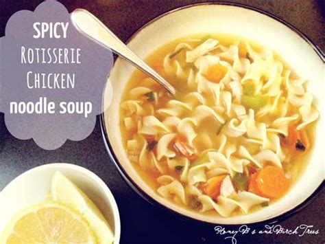spicy-rotisserie-chicken-noodle-soup-recipe-honey image