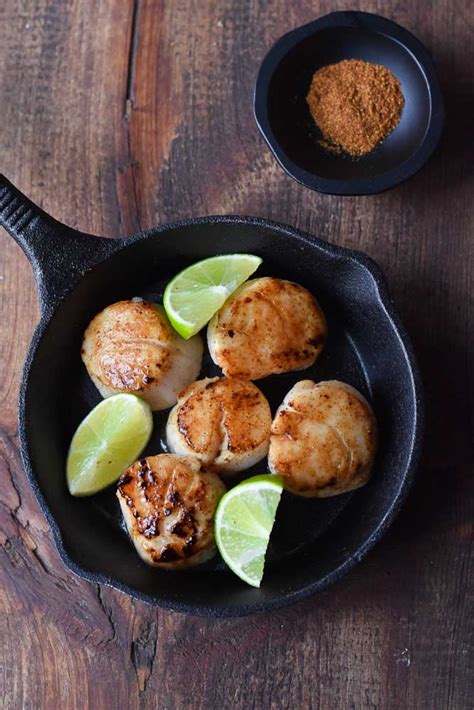 maple-glazed-seared-scallops-with-two-spoons image