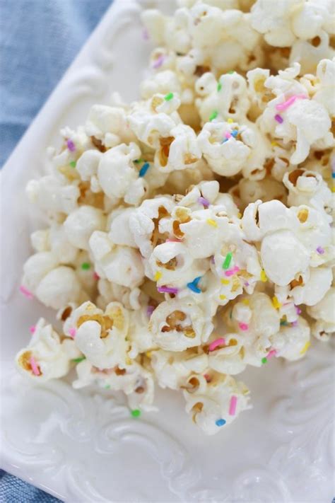 marshmallow-popcorn-recipe-with-sprinkles-bake image