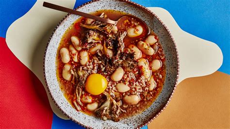 brothy-bean-stew-with-mushrooms-recipe-bon-apptit image