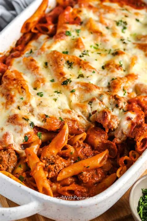 easy-baked-mostaccioli-spend-with-pennies image