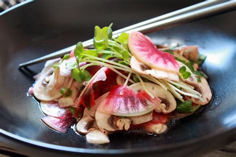mushroom-and-radish-salad-with-yuzu-vinaigrette image