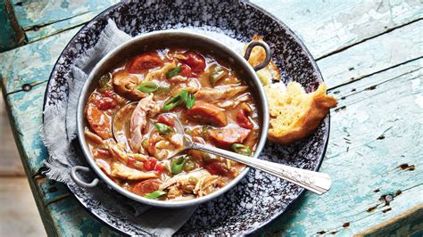 andouille-sausage-and-smoked-chicken-gumbo image