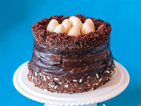 vegan-chocolate-fudge-cake-with-marzipan-eggs image