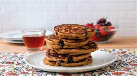 sweet-potato-blueberry-pancakes-delicious-living image