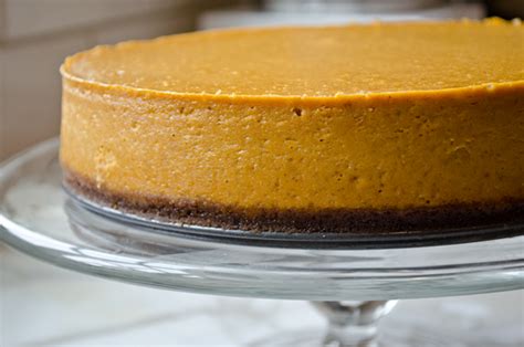 pumpkin-cheesecake-with-gingersnap-crust-and-caramel image
