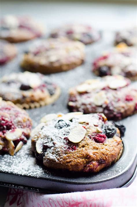 almond-muffins-with-berries-ifoodrealcom image