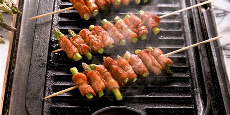 bacon-wrapped-asparagus-kebabs-grilled-bacon image