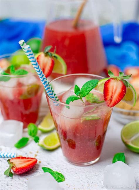 strawberry-iced-tea-with-mint-the-yummy-bowl image