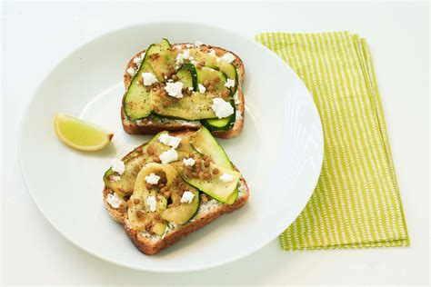toast-with-grilled-zucchini-feta-and-lentils image
