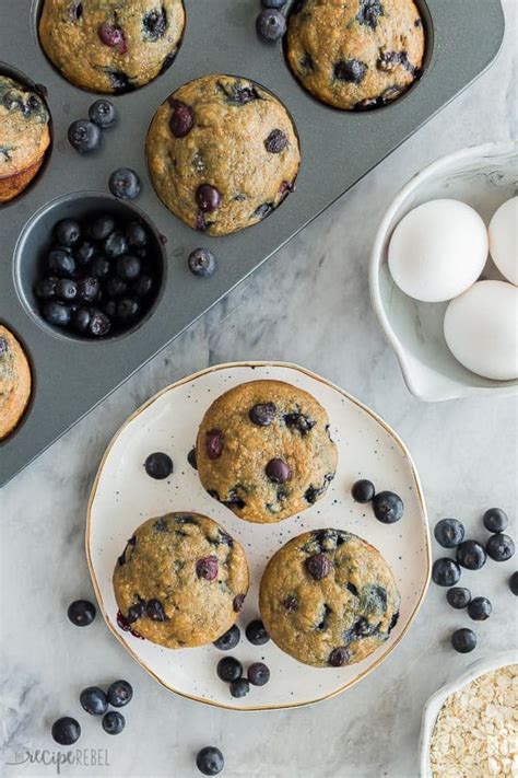 healthy-blueberry-oatmeal-muffins-the-recipe-rebel image