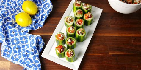 how-to-make-greek-cucumber-cups-delish image