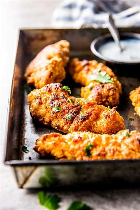 garlic-parmesan-crispy-oven-fried-chicken-savory image