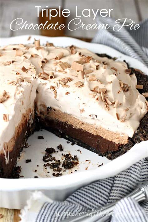 triple-layer-chocolate-cream-pie-lets-dish image