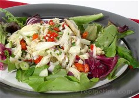 crab-salad-on-greens-recipe-recipetipscom image