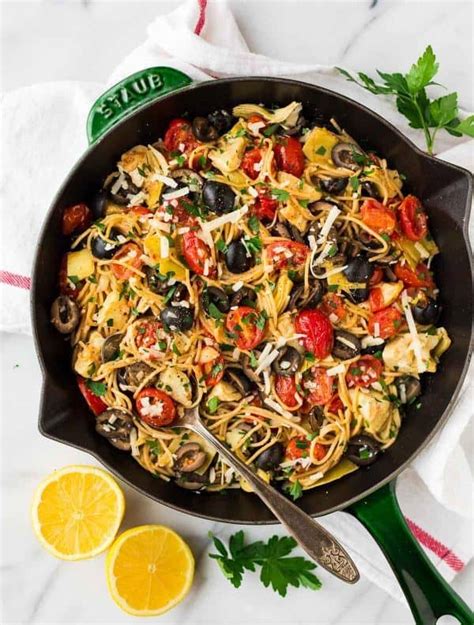 mediterranean-pasta-fast-healthy-pasta-recipe-wellplatedcom image